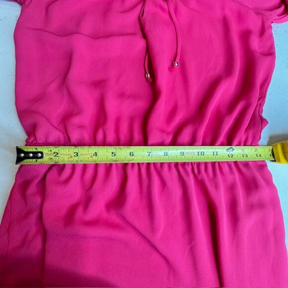 Vintage Cache Flowy Chiffon Pink Mini Dress Medium - Picture 10 of 13